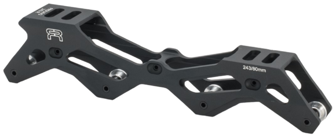 FR Deluxe 243mm freeride frame for four wheels of 80mm diameter in a flat set up
